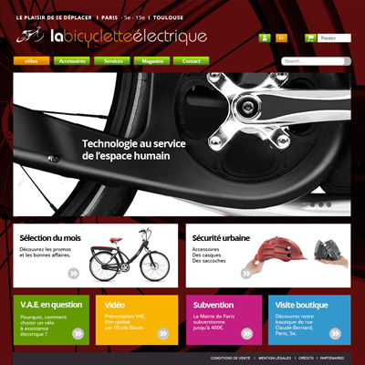 webdesign site la bicyclette éléctrique